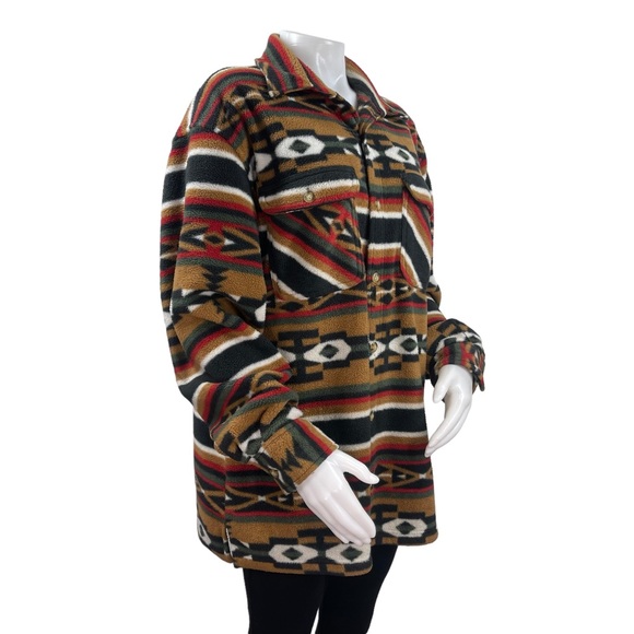 🗻VTG Scandia Woods Unisex Aztec Print Long Sleeve Fleece Button Down Jacket🗻 - Picture 2 of 6